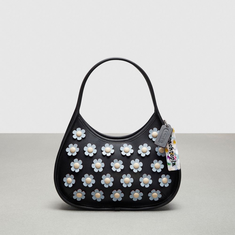 Coach Ergo Bag With Mini Flower Appliqué In Upcrafted Leather Pretas Azuis Multicoloridas | COH864897