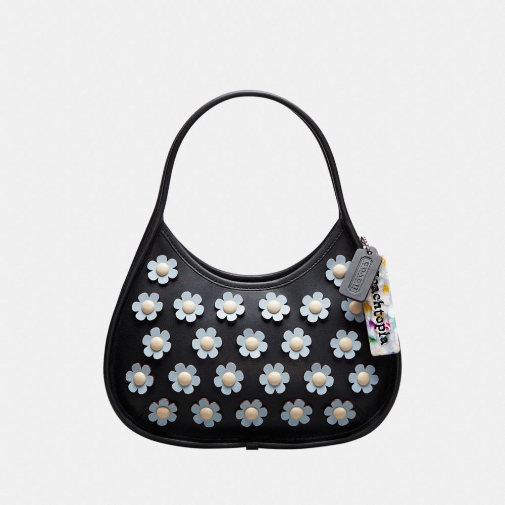 Coach Ergo Bag With Mini Flower Appliqué In Upcrafted Leather Pretas Azuis Multicoloridas | COH864897