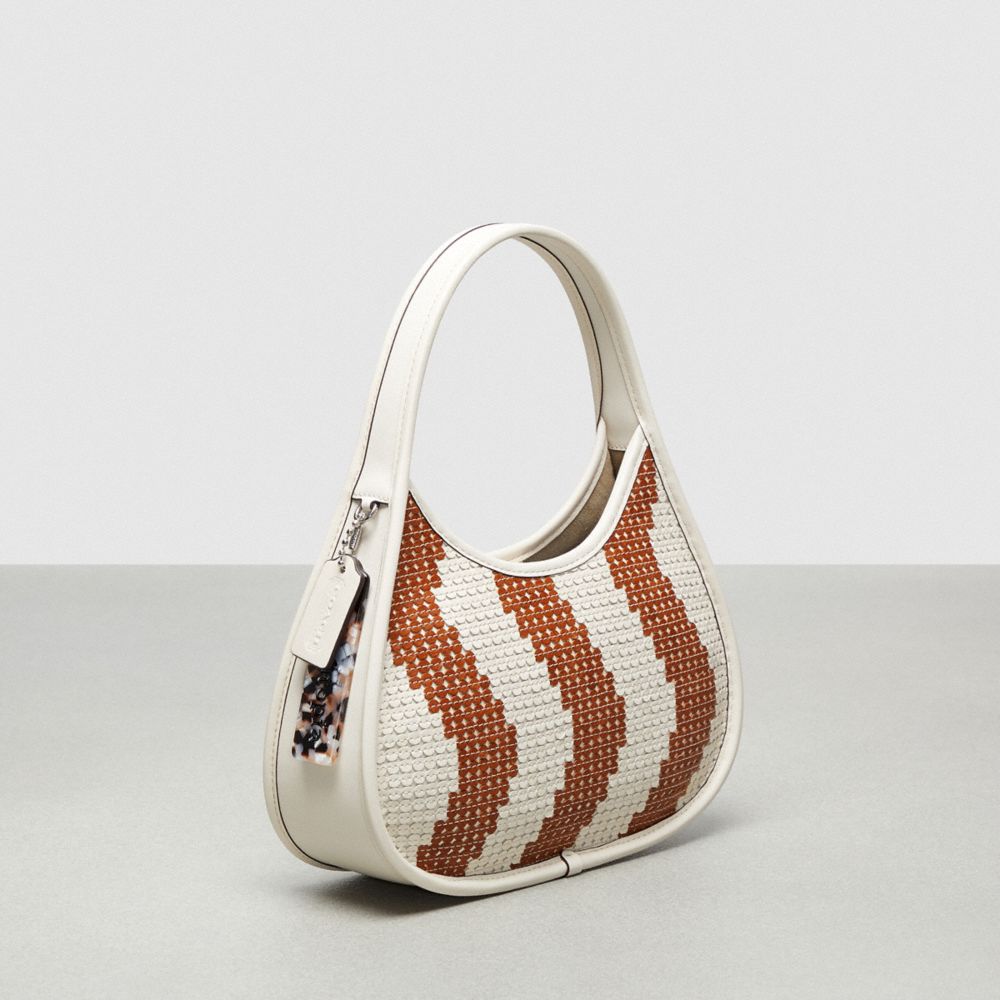 Coach Ergo Bag With Wavy Stripe Upcrafted Leather Sequins Marrom | COH864868