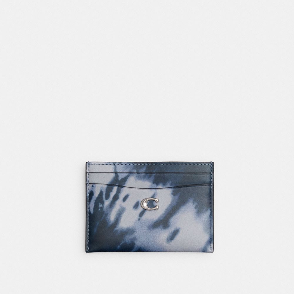 Coach Essential Card Case With Tie Dye Print Prateadas Azul Marinho | COH865575