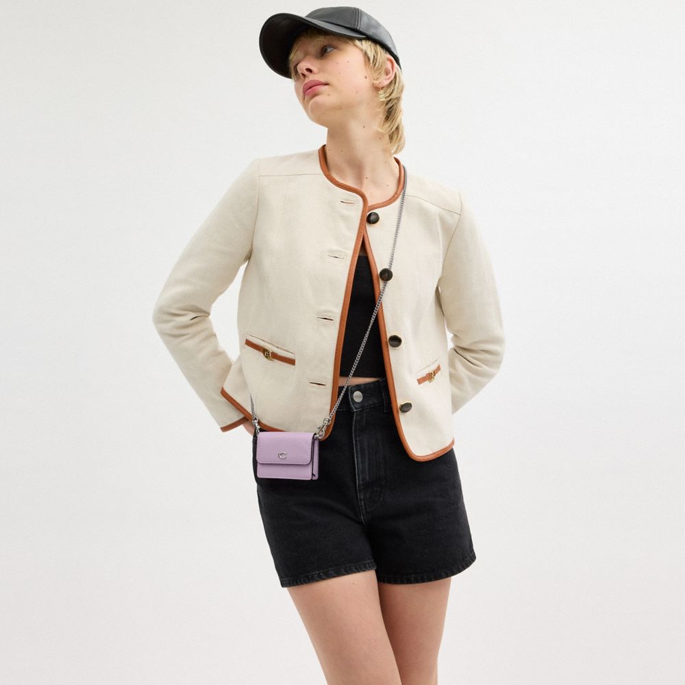 Coach Essential Half Flap Card Case Prateadas Roxo | COH865551