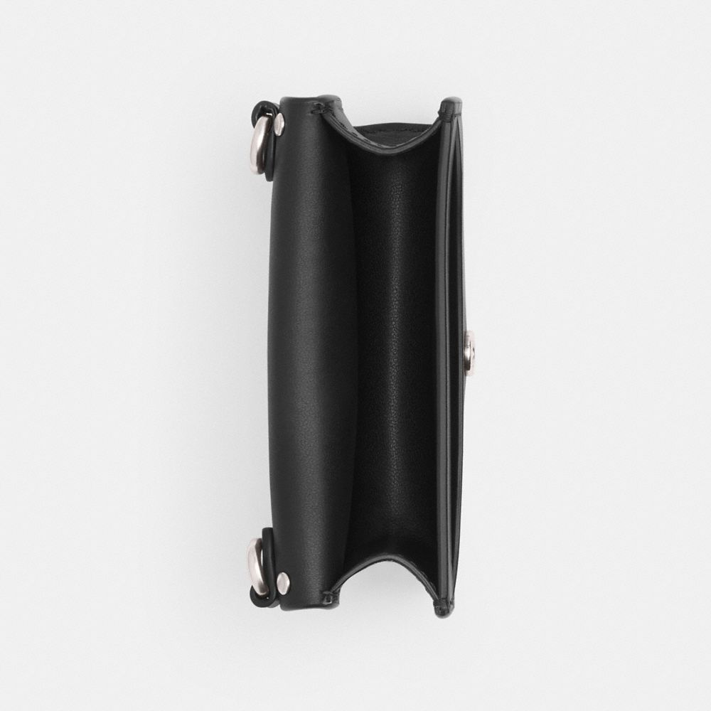 Coach Essential Half Flap Card Case With Rivets Prateadas Pretas | COH865574