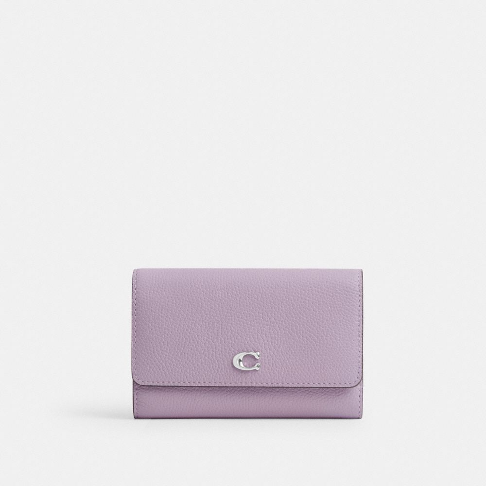Coach Essential Medium Flap Wallet In Colorblock Prateadas Roxo Multicoloridas | COH865506