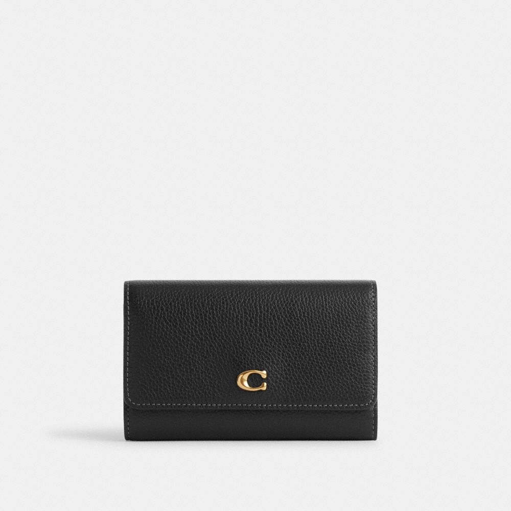 Coach Essential Medium Flap Wallet Pretas | COH865507