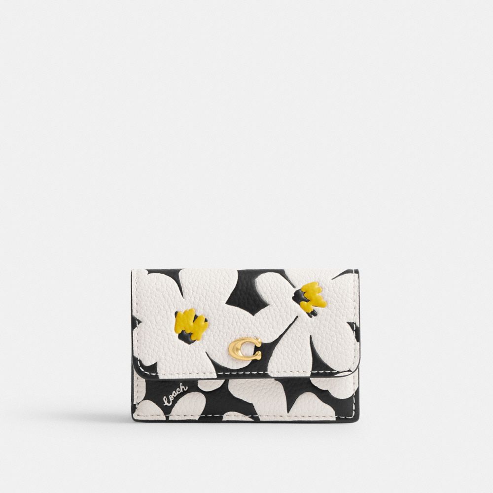 Coach Essential Mini Trifold Wallet With Floral Print Multicoloridas | COH865590