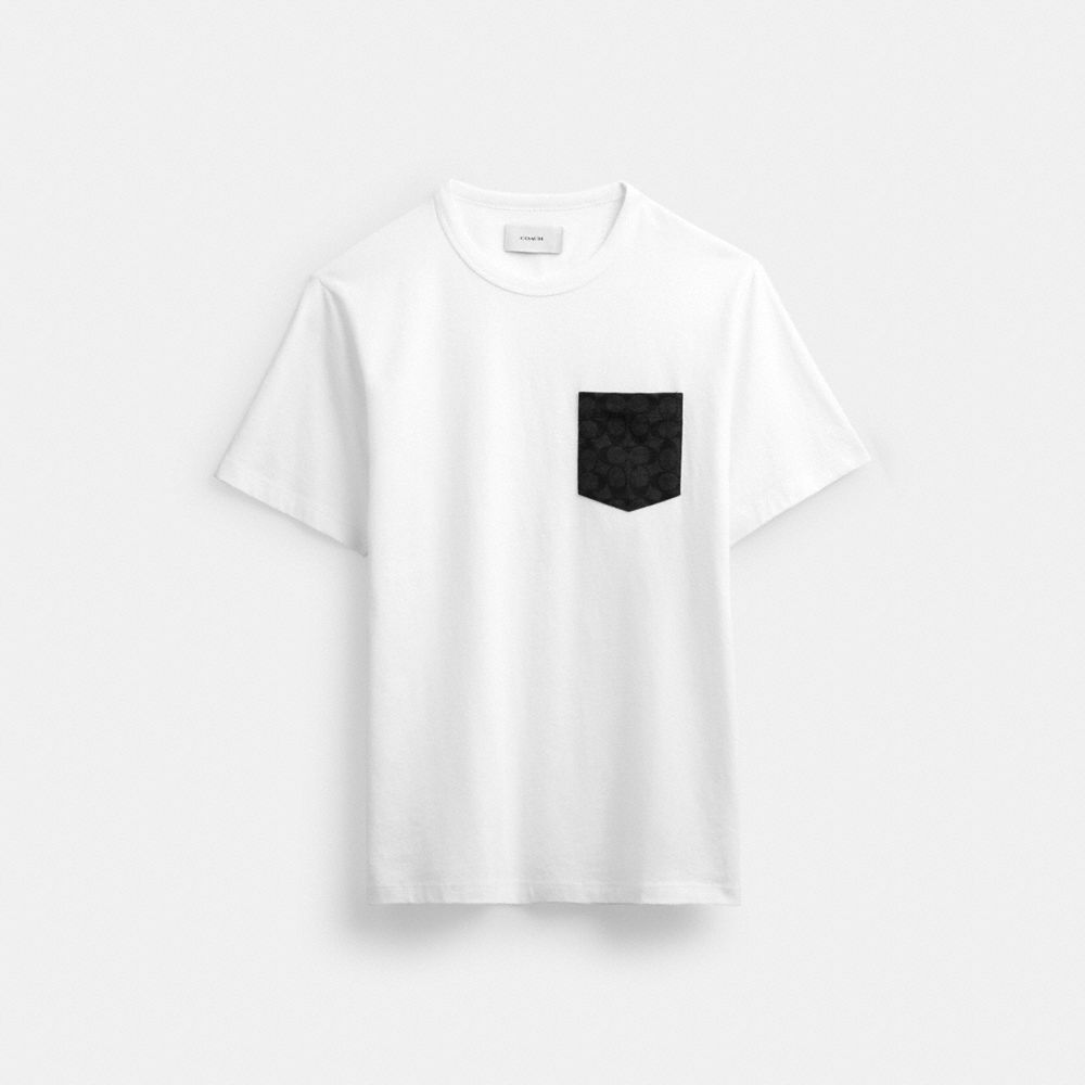 Coach Essential Pocket T Shirt Branco Cinzentas | COH866928