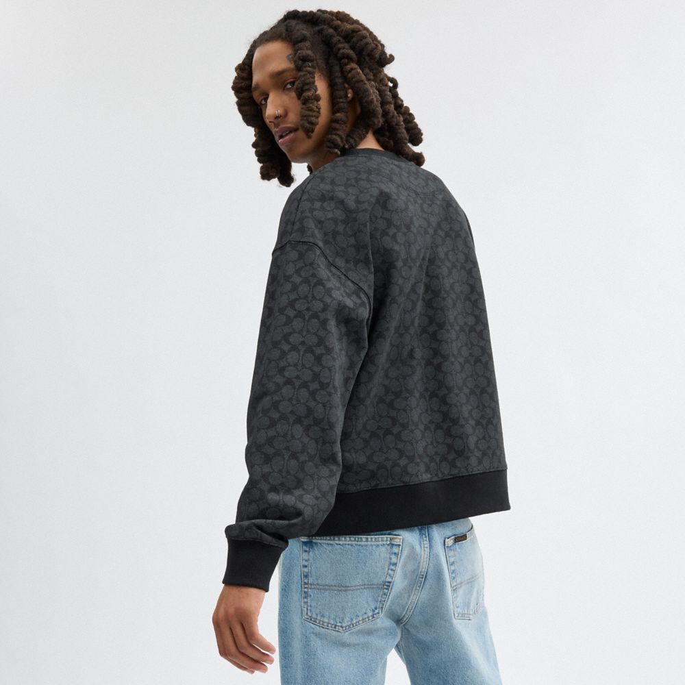Coach Essential Signature Crewneck Cinzentas | COH866881