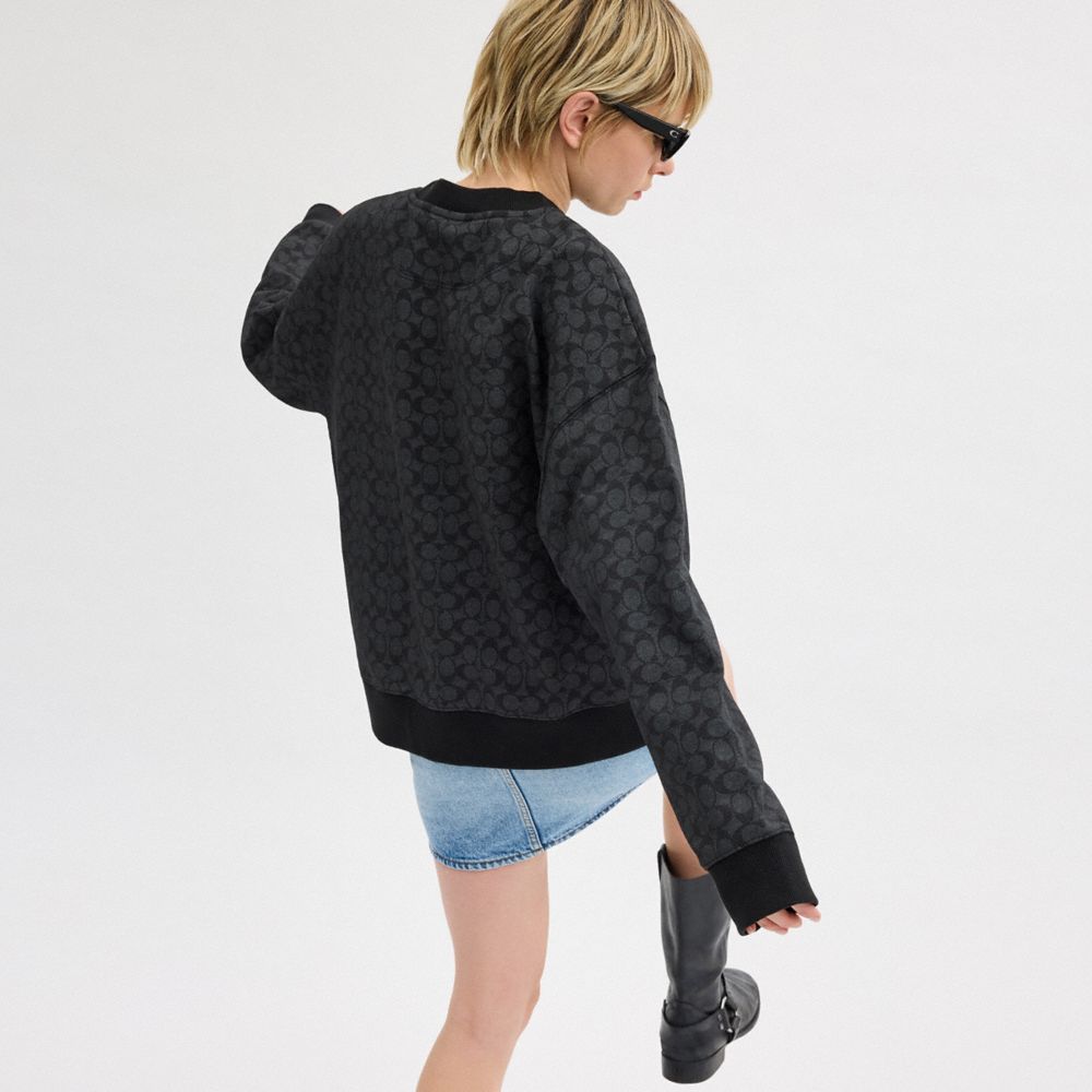 Coach Essential Signature Crewneck Cinzentas | COH866881
