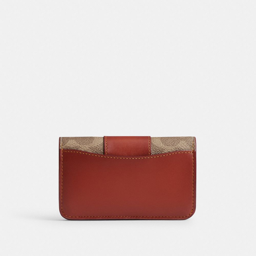 Coach Essential Slim Card Case In Signature Canvas Marrom Vermelhas | COH865581