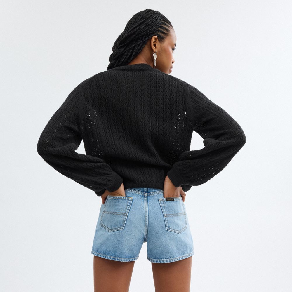 Coach Floral Crewneck Sweater Pretas | COH865999