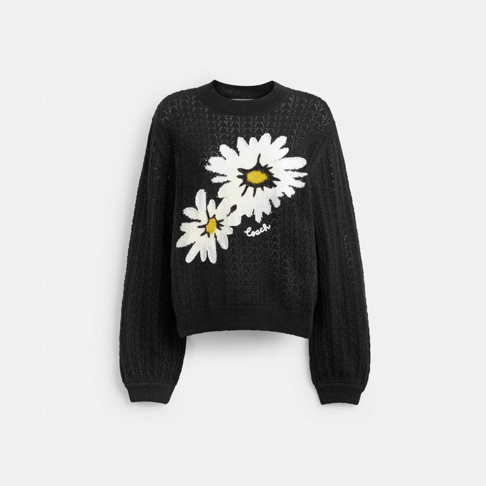 Coach Floral Crewneck Sweater Pretas | COH865999
