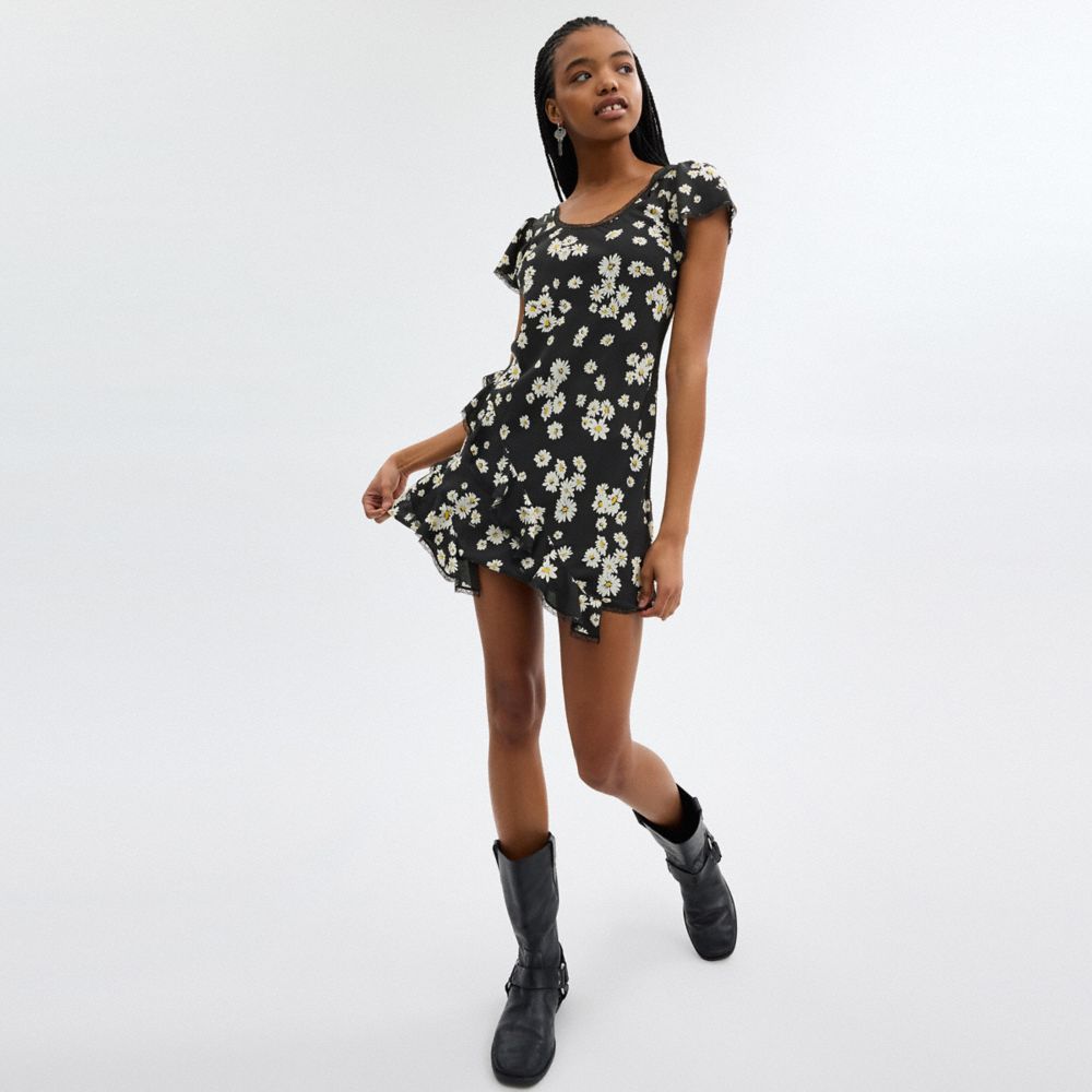 Coach Floral Mini Dress Pretas | COH866065
