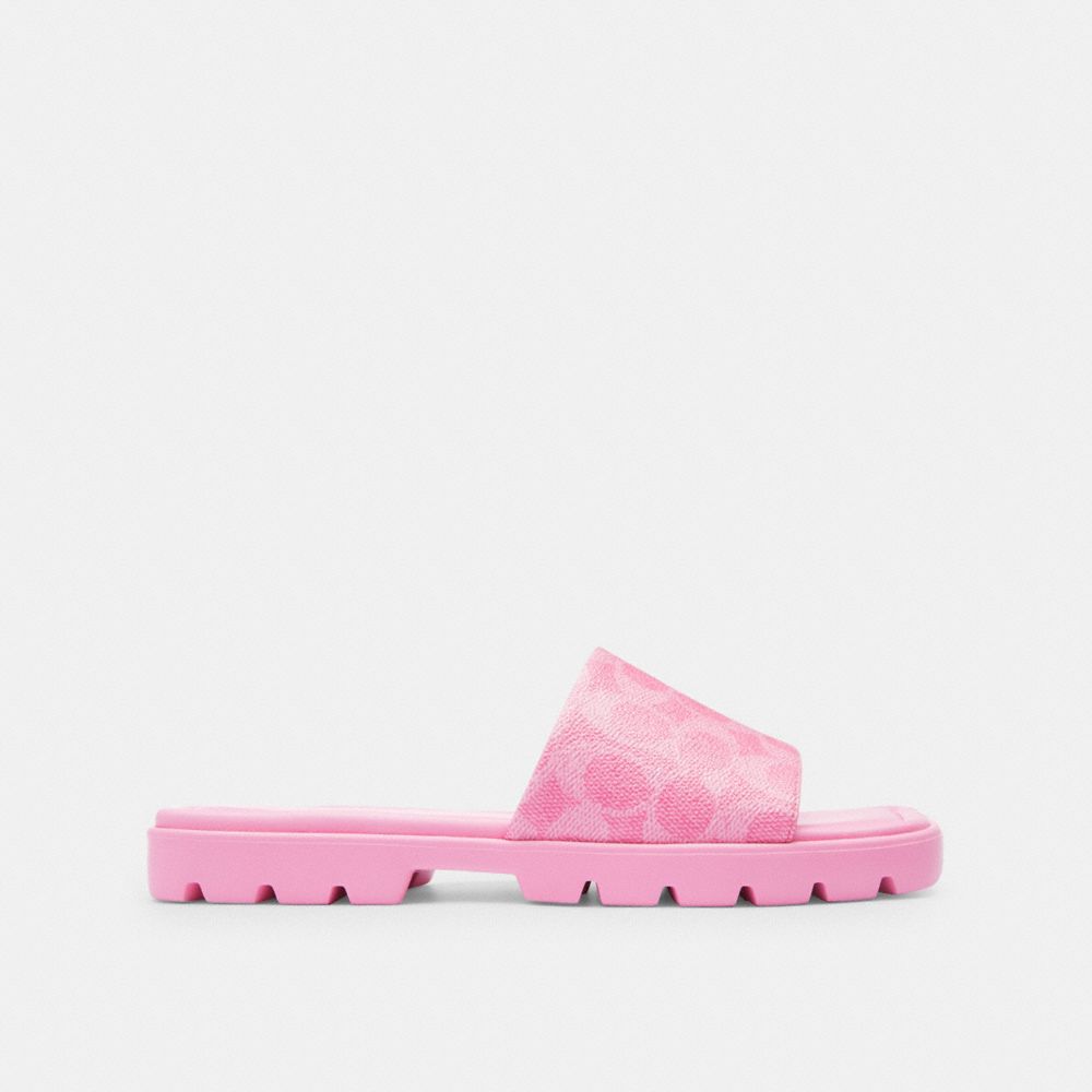 Coach Florence Sandal In Signature Canvas Rosa | COH865868