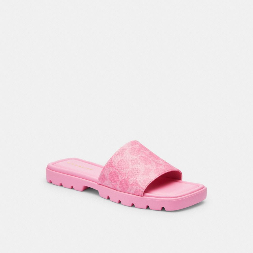 Coach Florence Sandal In Signature Canvas Rosa | COH865868