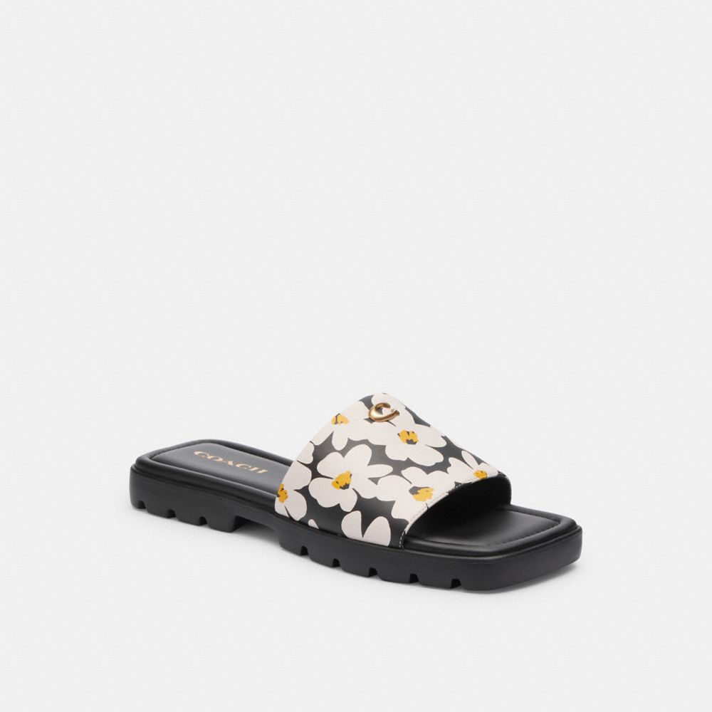 Coach Florence Sandal With Floral Print Multicoloridas | COH865889