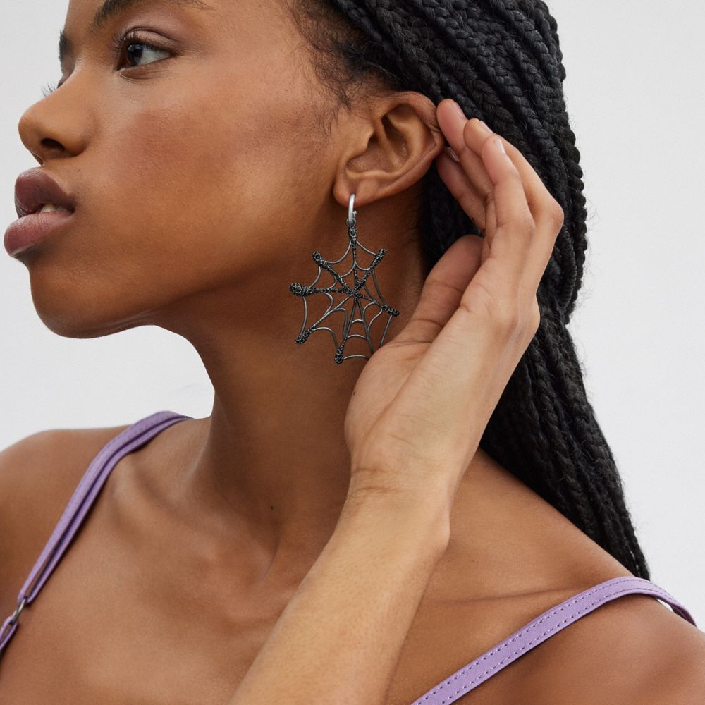 Coach Fly Web Mismatch Earrings Prateadas Multicoloridas | COH866124