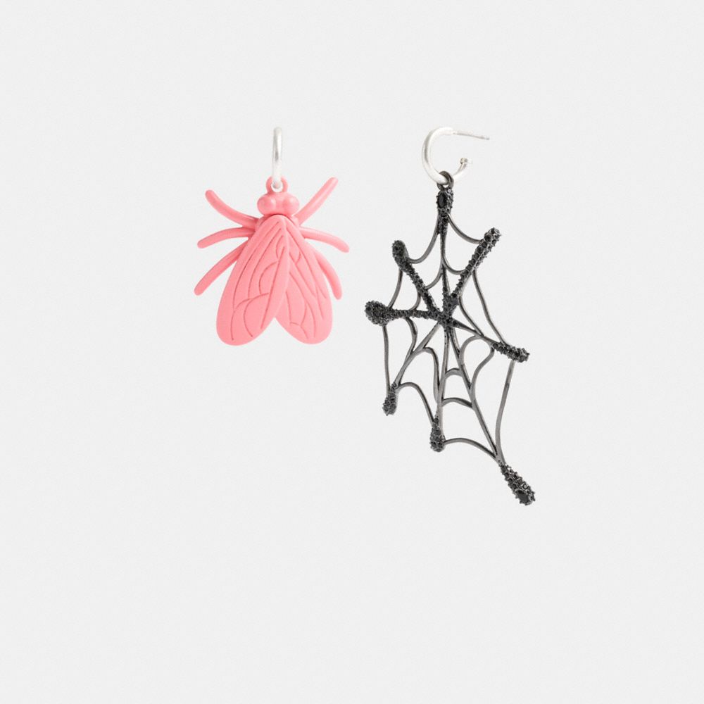 Coach Fly Web Mismatch Earrings Prateadas Multicoloridas | COH866124