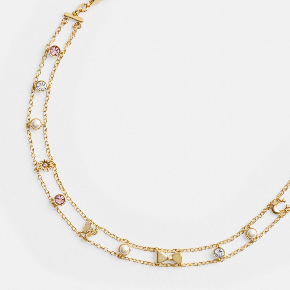 Coach Garden Charms Choker Necklace Douradas Multicoloridas | COH866186