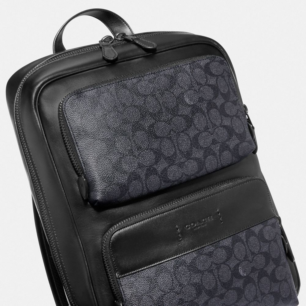 Coach Gotham Backpack In Signature Canvas Pretas Cobre Cinzentas Pretas | COH865463