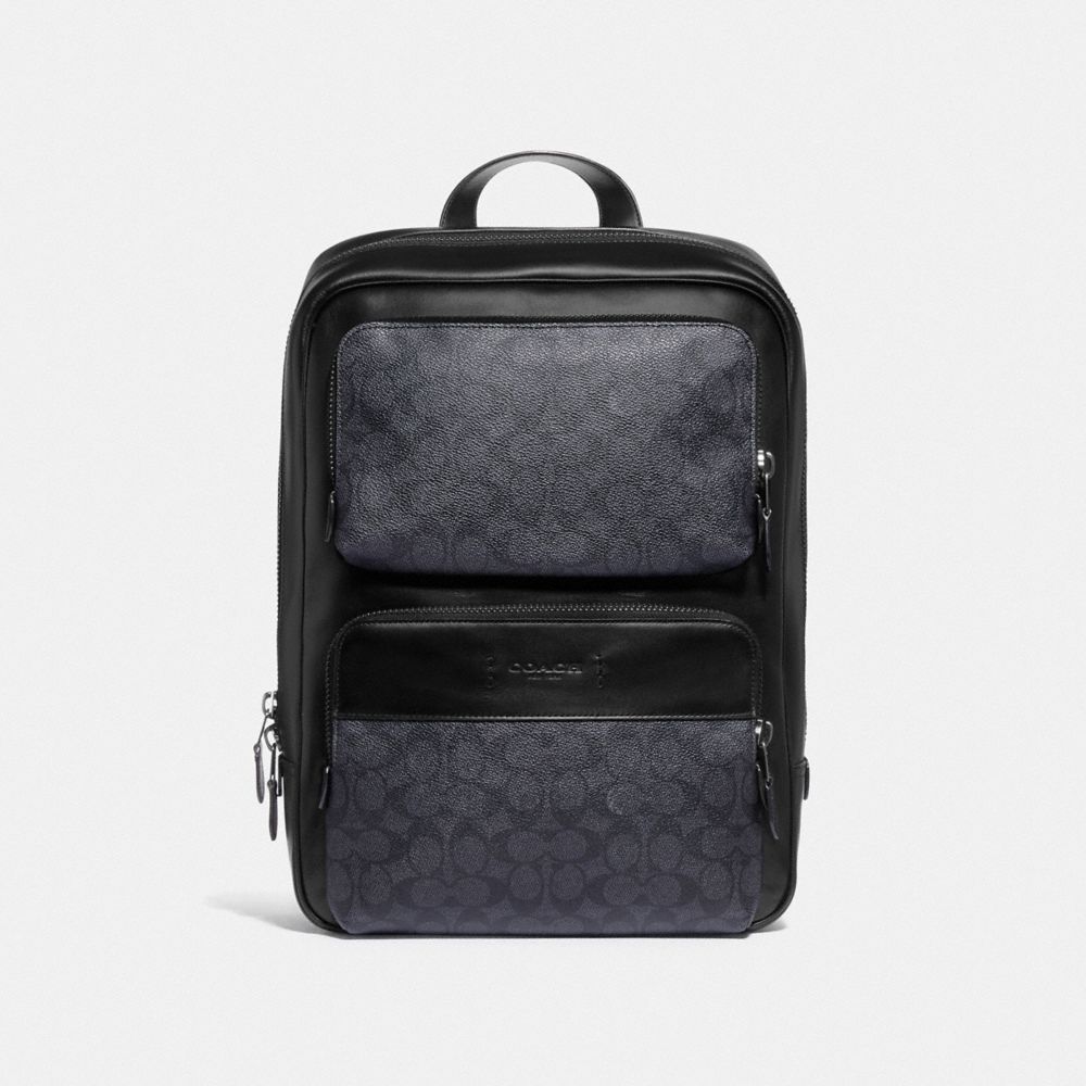 Coach Gotham Backpack In Signature Canvas Pretas Cobre Cinzentas Pretas | COH865463