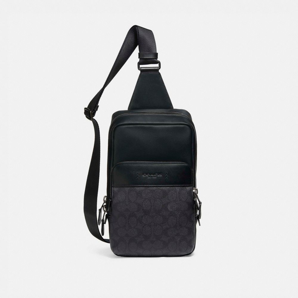 Coach Gotham Pack In Signature Canvas Pretas Cobre Cinzentas Pretas | COH866494