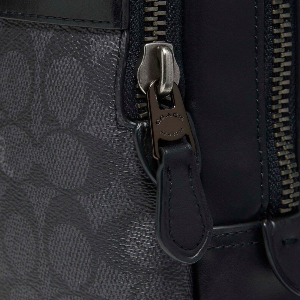 Coach Gotham Pack In Signature Canvas Pretas Cobre Cinzentas Pretas | COH865461