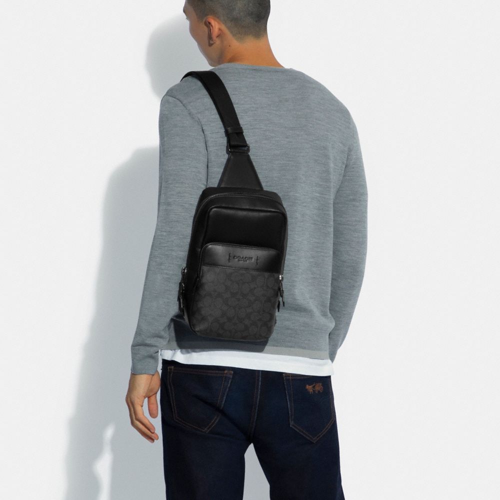 Coach Gotham Pack In Signature Canvas Pretas Cobre Cinzentas Pretas | COH865461
