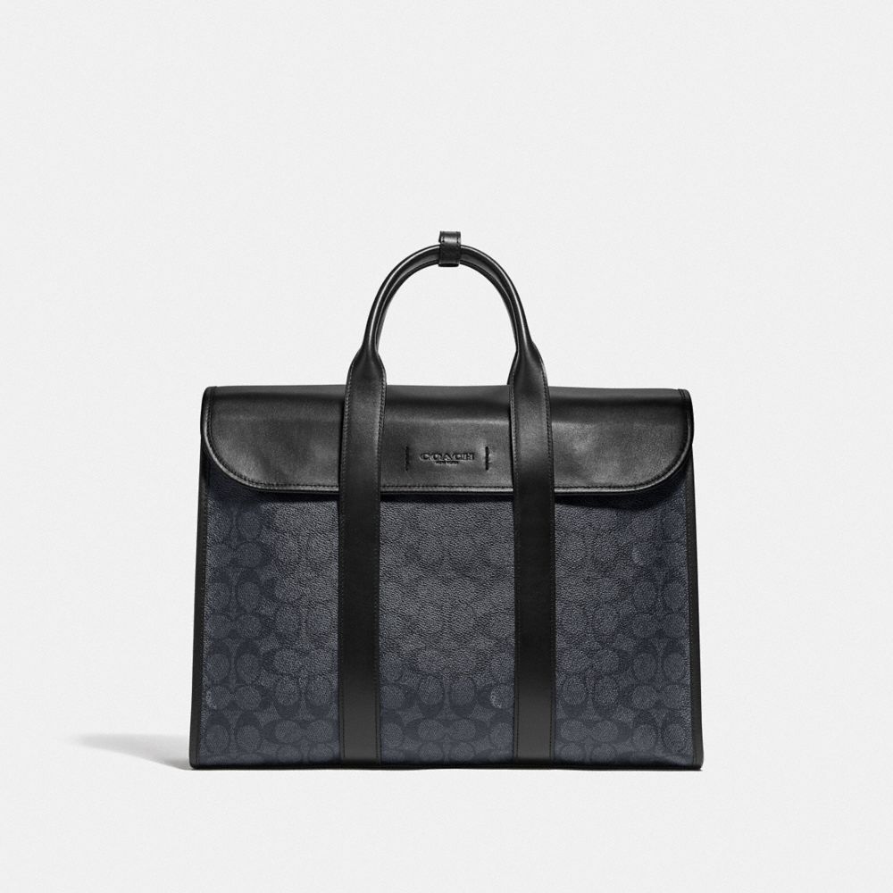 Coach Gotham Portfolio Bag In Signature Canvas Pretas Cobre Cinzentas Pretas | COH866533