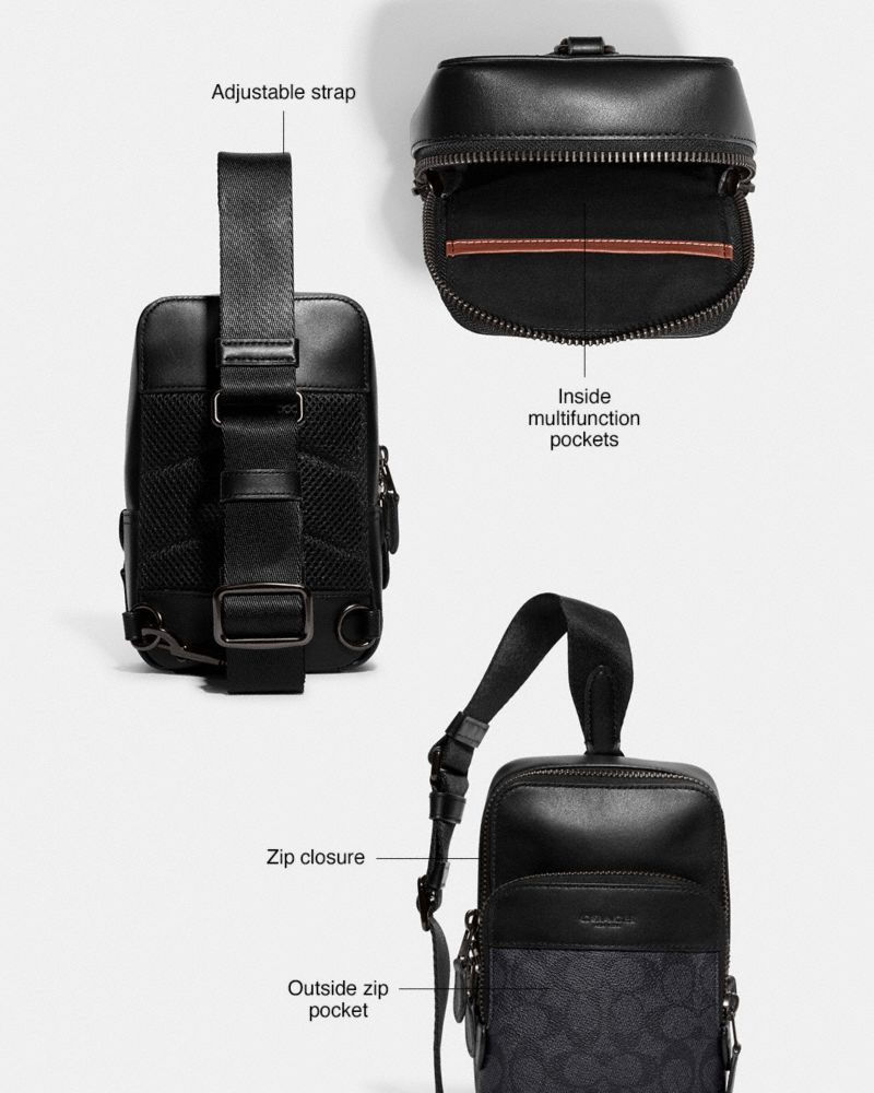 Coach Gotham Sling Pack 13 In Signature Canvas Cinzentas | COH866495