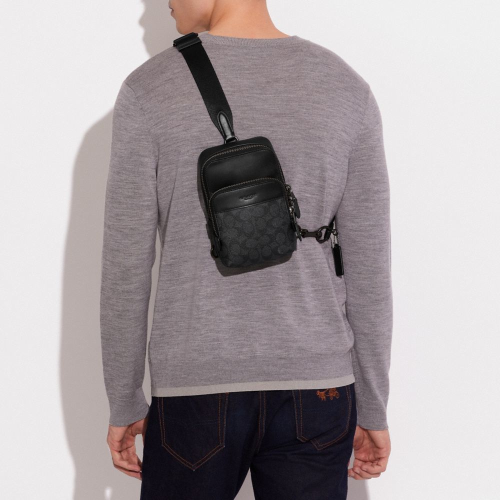 Coach Gotham Sling Pack 13 In Signature Canvas Cinzentas | COH866495