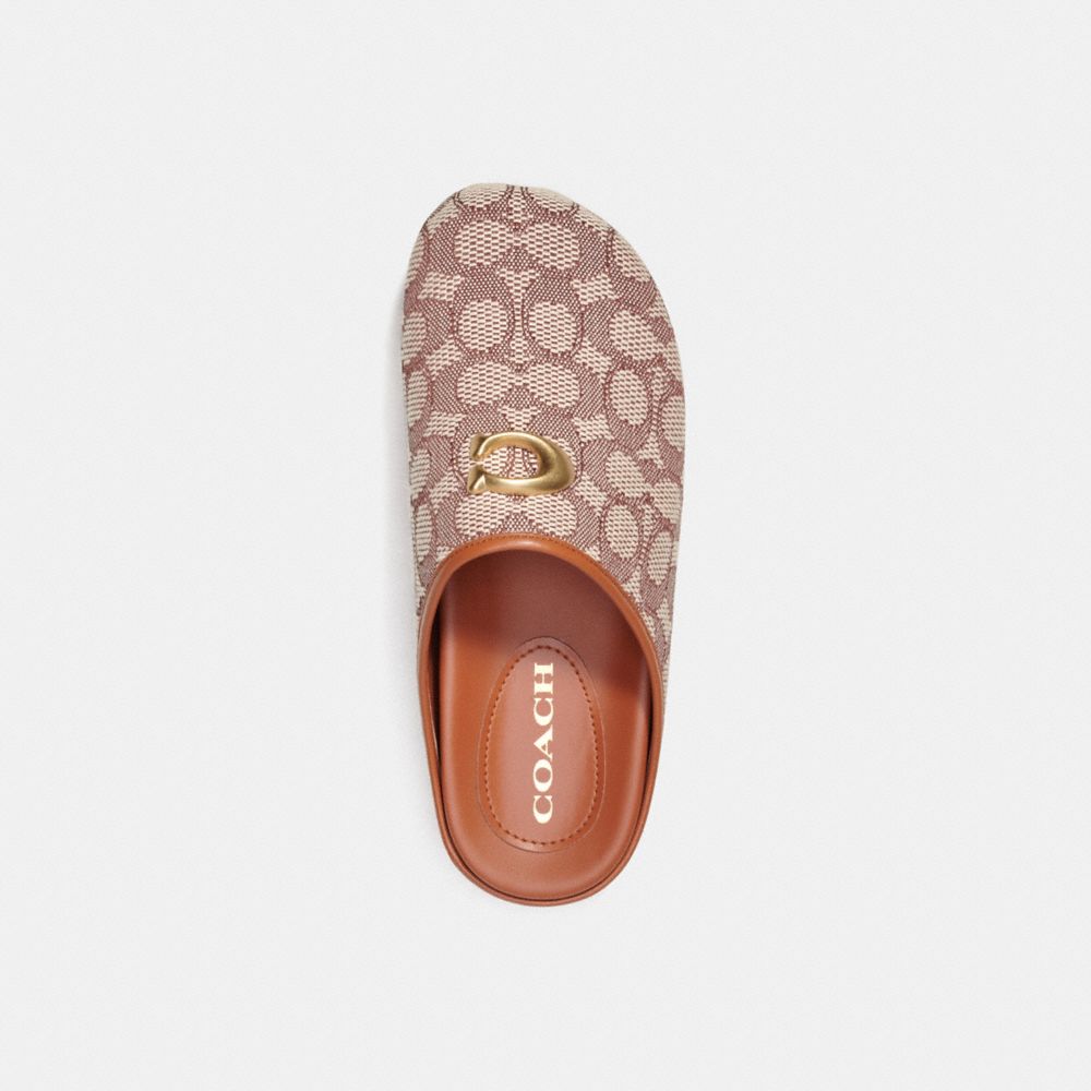 Coach Hadley Slipper In Signature Textile Jacquard Marrom | COH865784