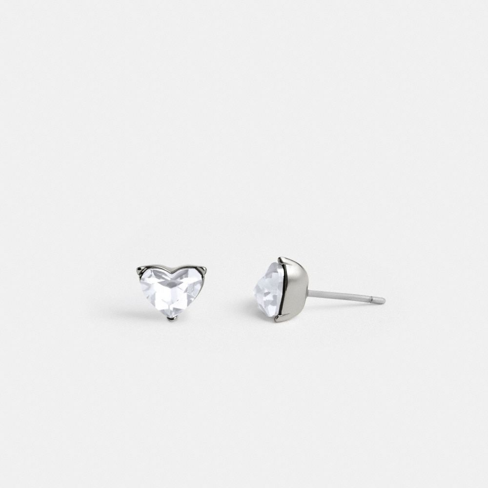 Coach Halo Heart Stud Earrings Prateadas | COH866136