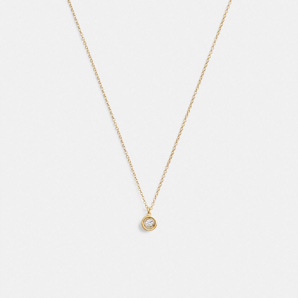 Coach Halo Round Pendant Necklace Douradas | COH866132