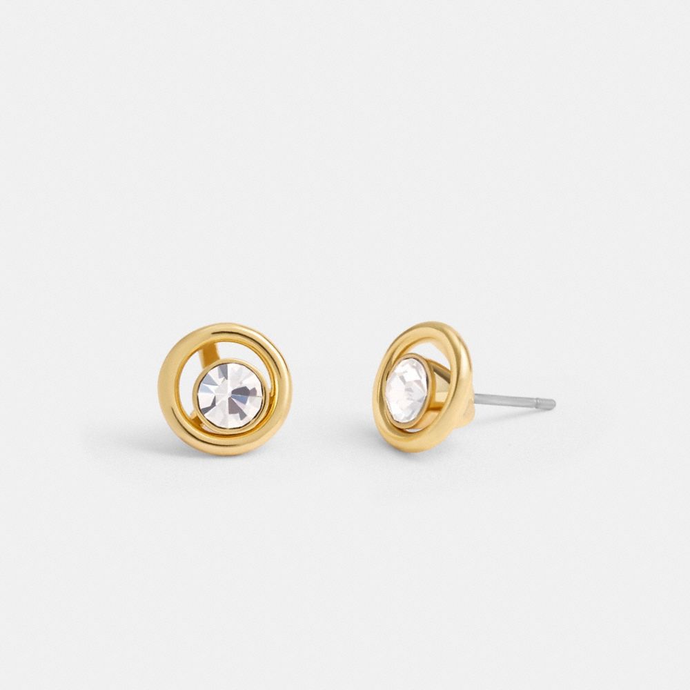 Coach Halo Round Stud Earrings Douradas | COH866121