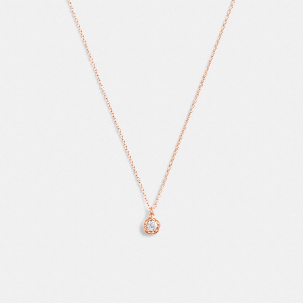 Coach Halo Tea Rose Pendant Necklace Rosa Douradas | COH866180