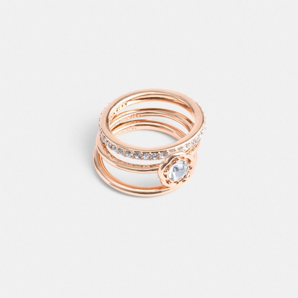 Coach Halo Tea Rose Ring Set Rosa Douradas | COH866145