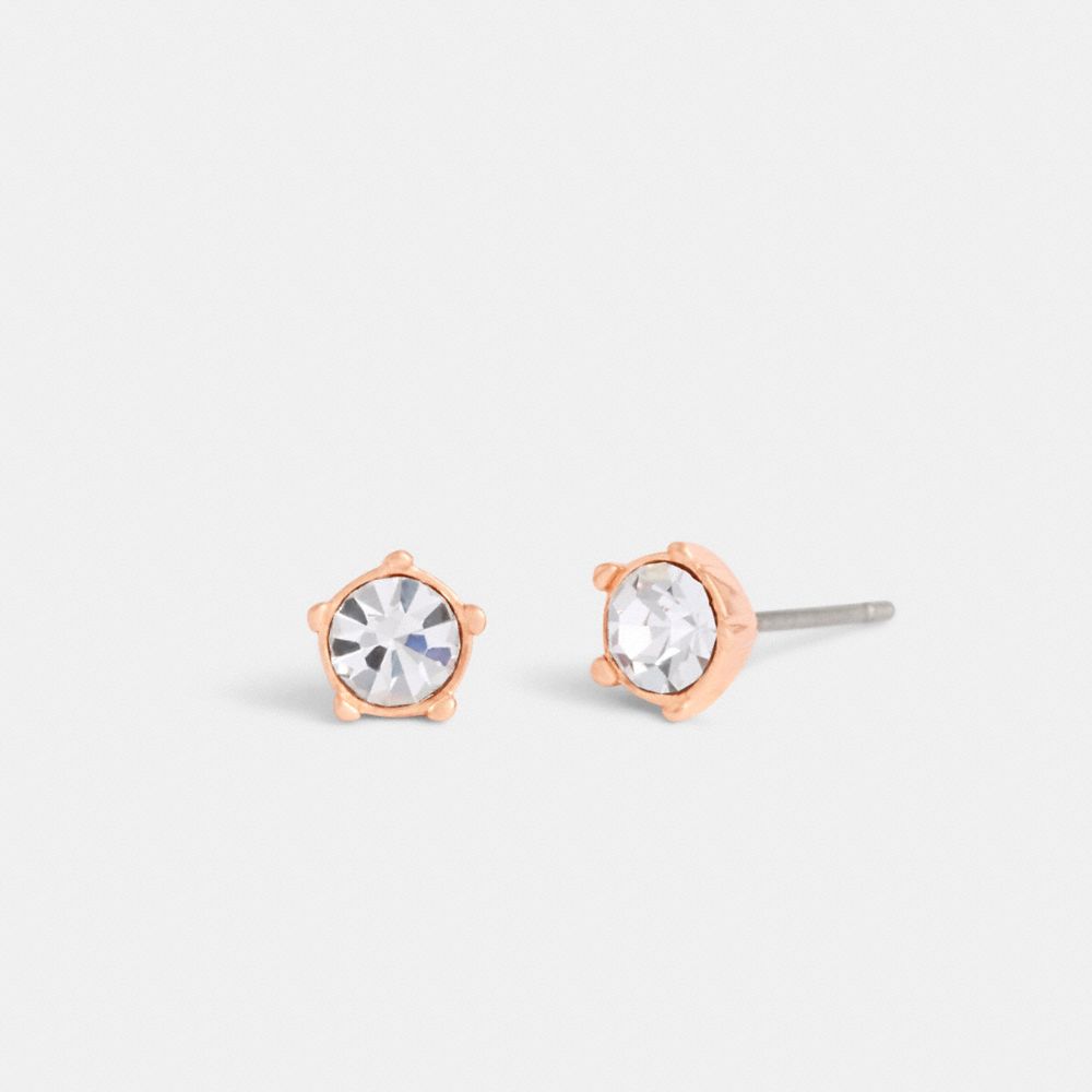 Coach Halo Tea Rose Stud Earrings Rosa Douradas | COH866133