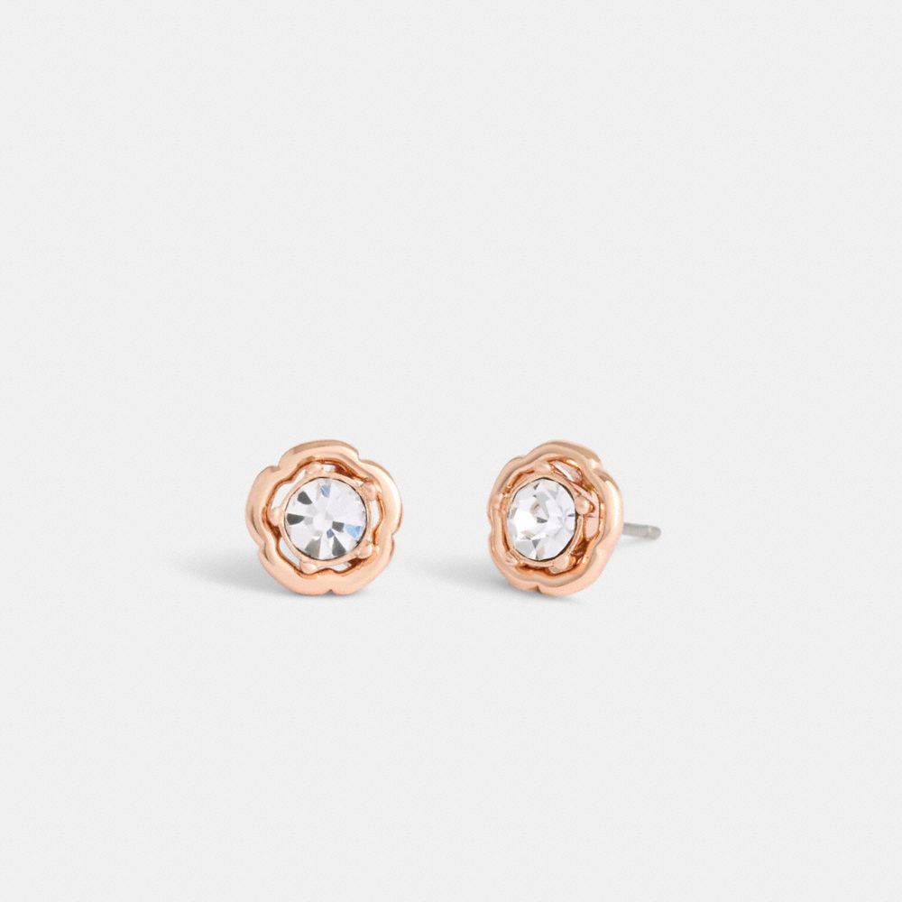 Coach Halo Tea Rose Stud Earrings Rosa Douradas | COH866133
