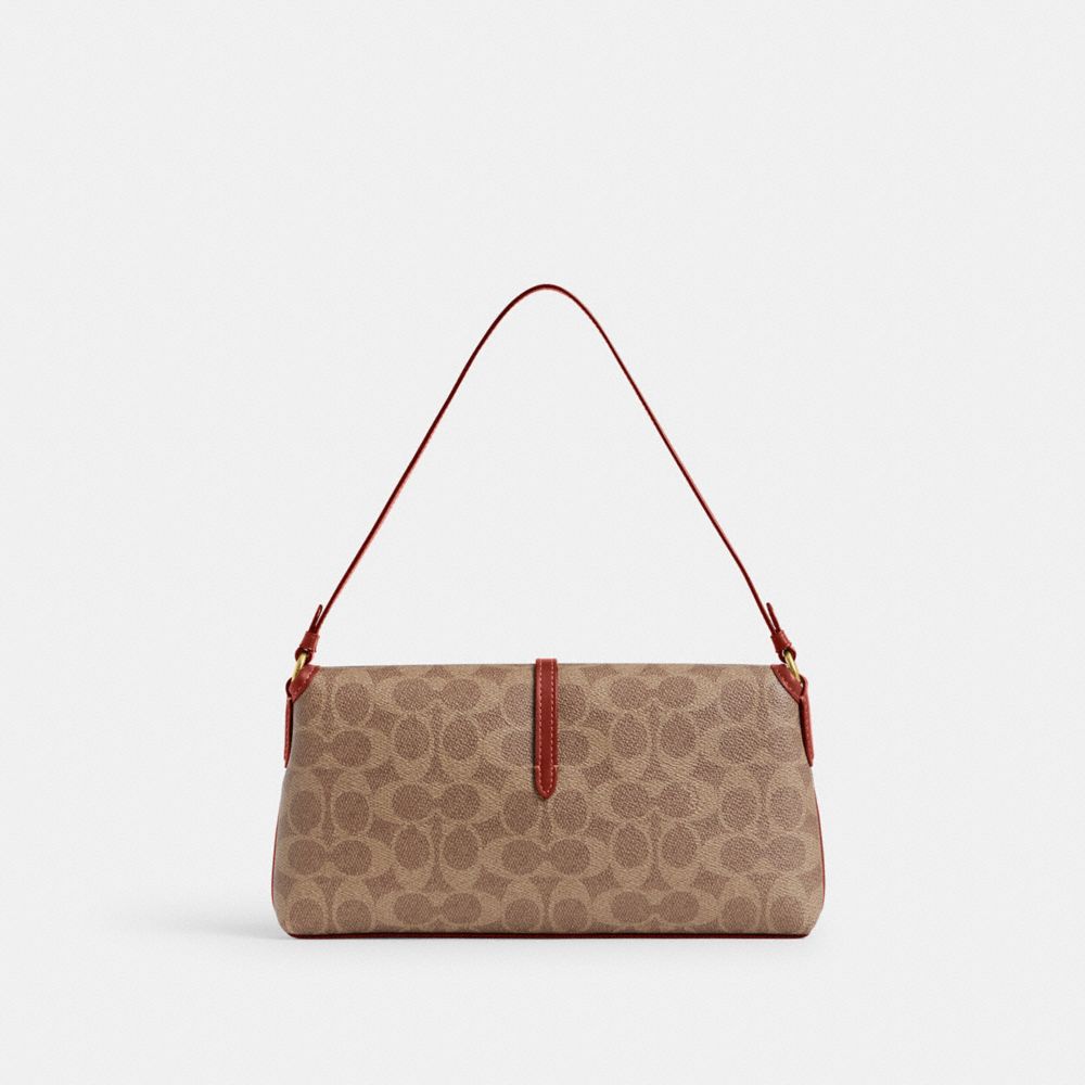 Coach Hamptons Bag In Signature Canvas Marrom Vermelhas | COH864892