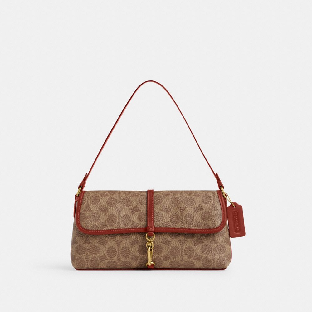 Coach Hamptons Bag In Signature Canvas Marrom Vermelhas | COH864892