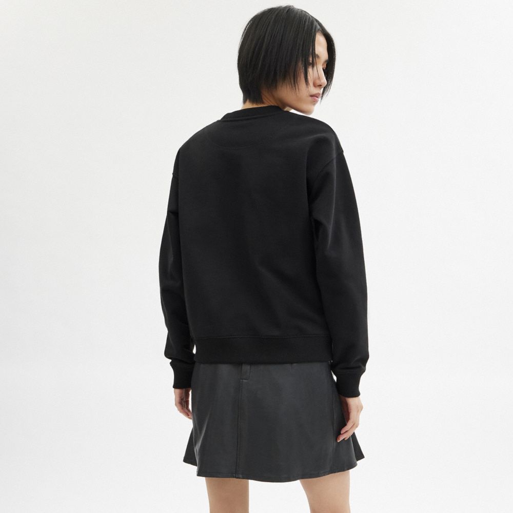 Coach Heart Crewneck Sweater Pretas | COH865979