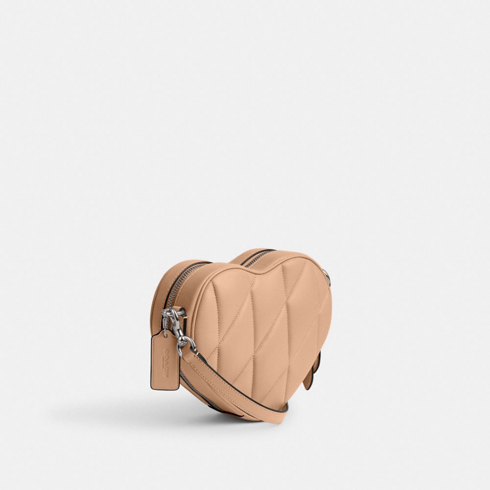 Coach Heart Crossbody Bag With Quilting Prateadas | COH864748