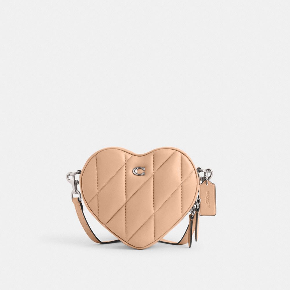 Coach Heart Crossbody Bag With Quilting Prateadas | COH864748