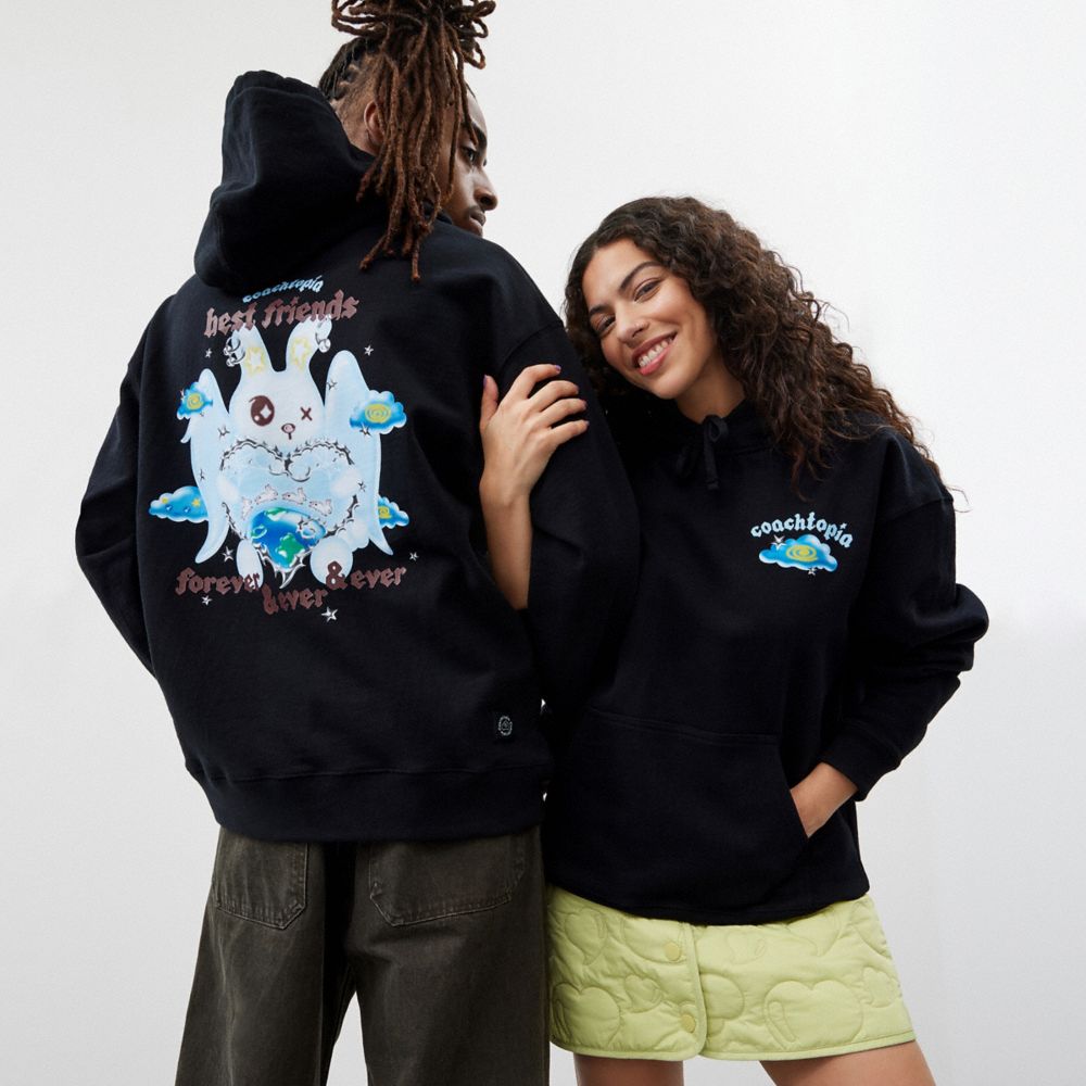 Coach Hoodie: Best Friends Bunny Pretas | COH866894