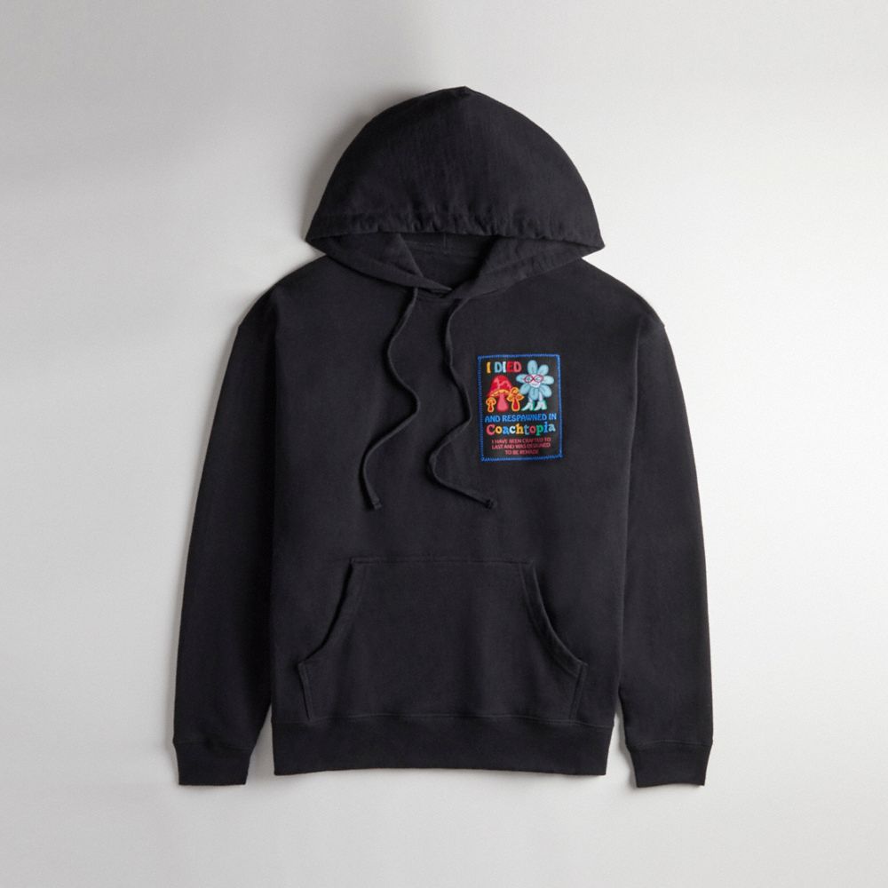 Coach Hoodie: Coachtopia Graphic Label Pretas | COH866893