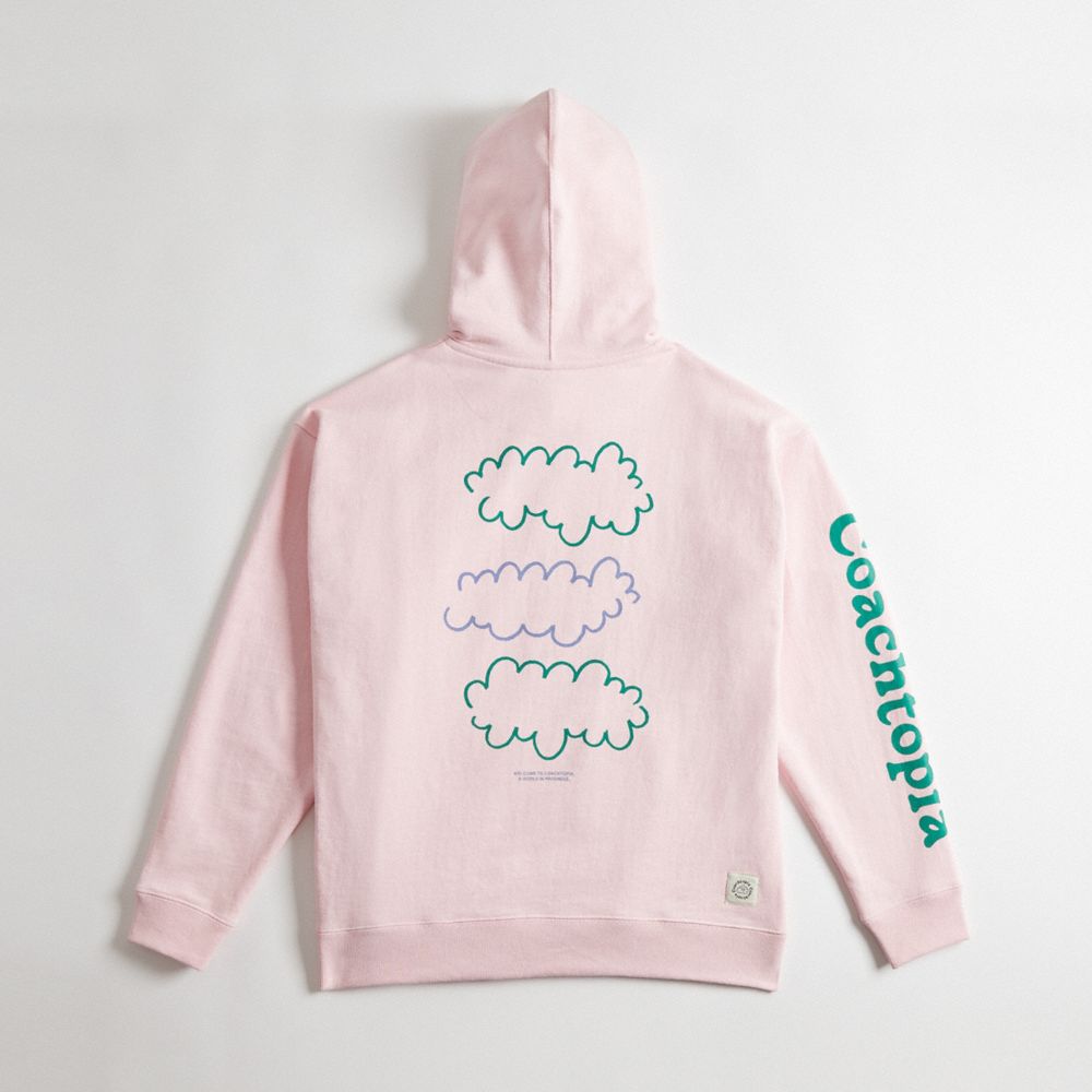 Coach Hoodie In 100% Recycled Cotton: 3 Clouds Rosa Multicoloridas | COH866898