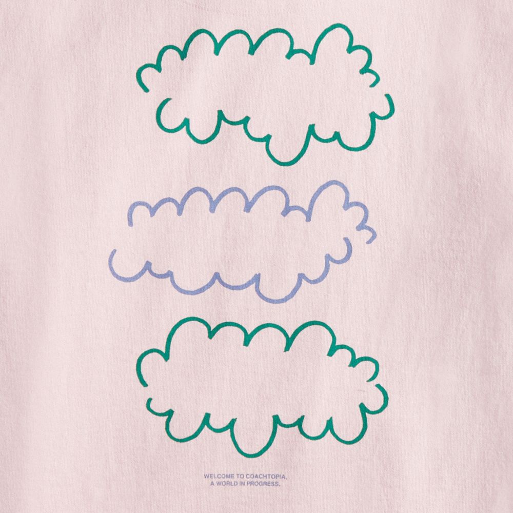 Coach Hoodie In 100% Recycled Cotton: 3 Clouds Rosa Multicoloridas | COH866898