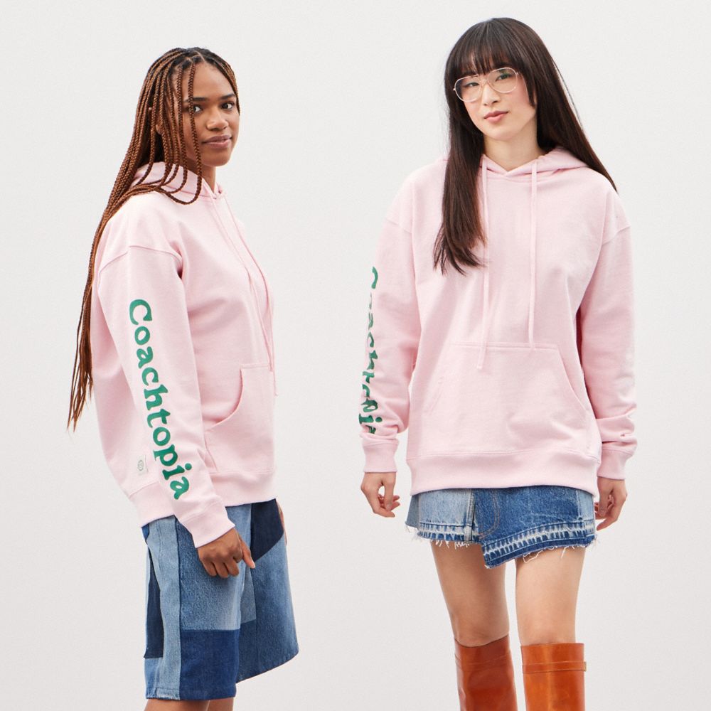 Coach Hoodie In 100% Recycled Cotton: 3 Clouds Rosa Multicoloridas | COH866898