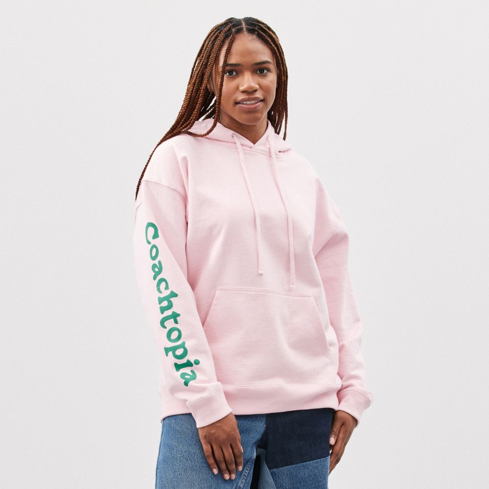 Coach Hoodie In 100% Recycled Cotton: 3 Clouds Rosa Multicoloridas | COH866898
