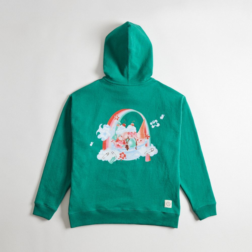 Coach Hoodie In 100% Recycled Cotton: This Is Coachtopia Verdes Multicoloridas | COH865962